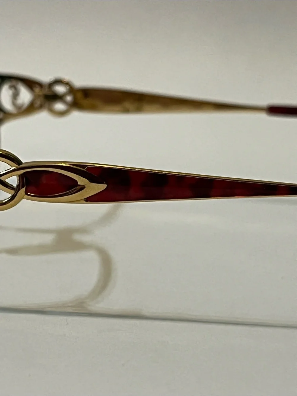 Yves Saint Laurent Gold Frame Glasses with Tortoiseshell Temples